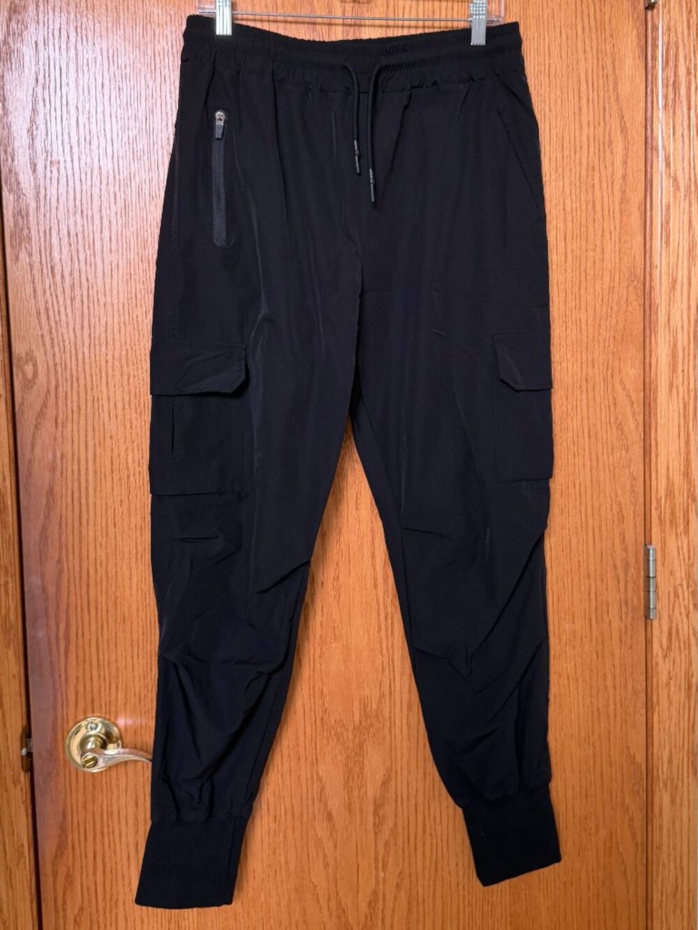 Surenow Sports Black Cargo Jogger Pants Size Large Lightweight Stretch Athletic